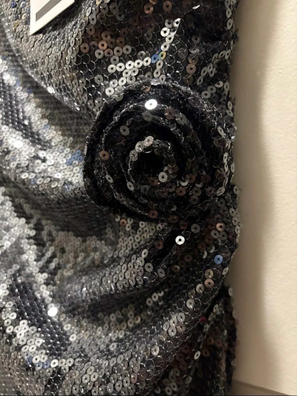 LPA Black Sequin Long-Sleeve Draped Gown - Picture 5 of 12